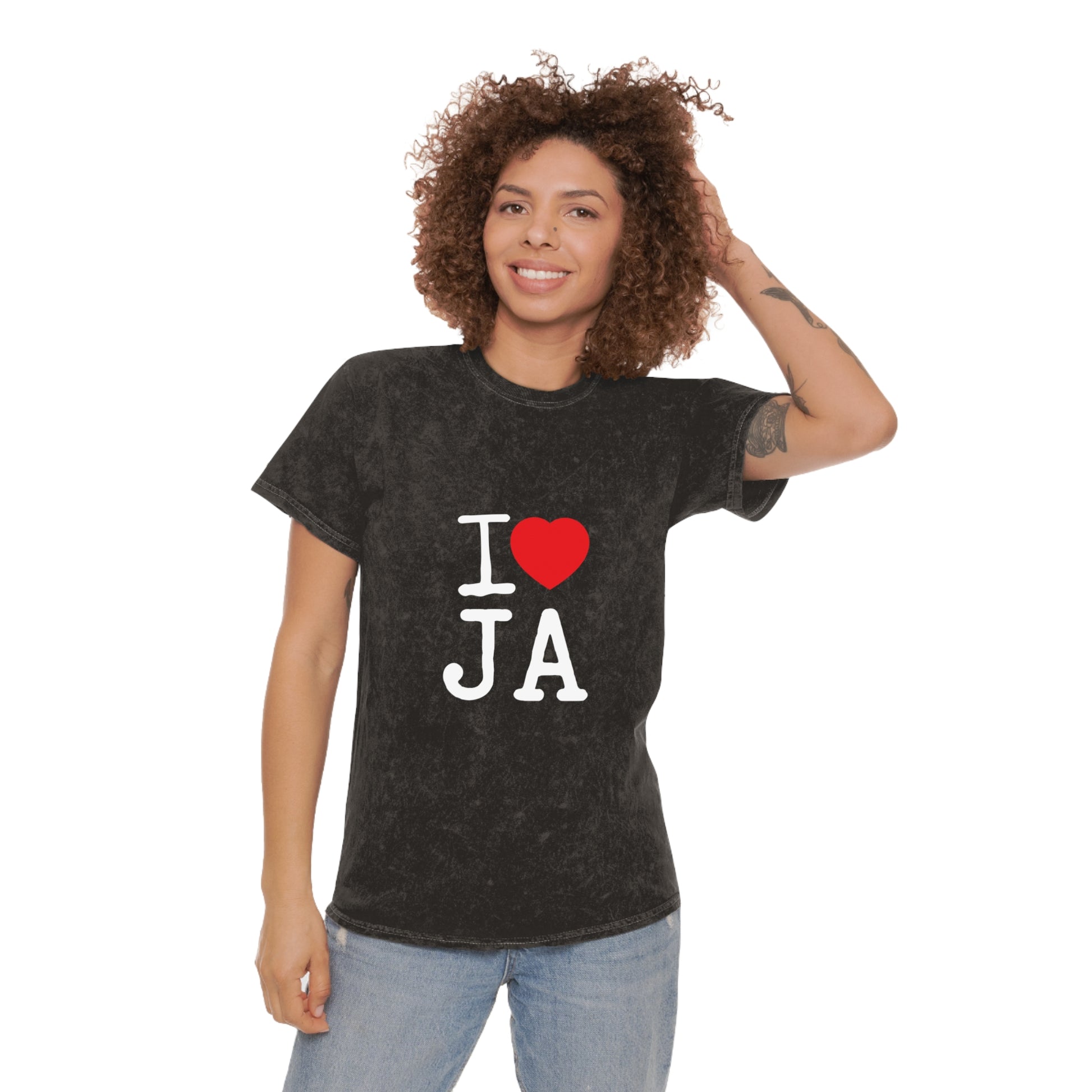 Mineral Wash T-Shirt – I ❤️ JA Edition - JAHMAYCA