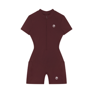 Women's Quarter-Zip Short Sleeve Romper