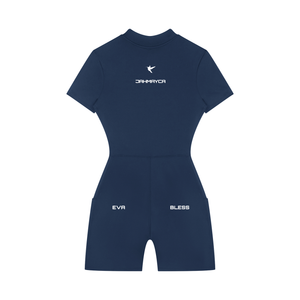 Women's Quarter-Zip Short Sleeve Romper