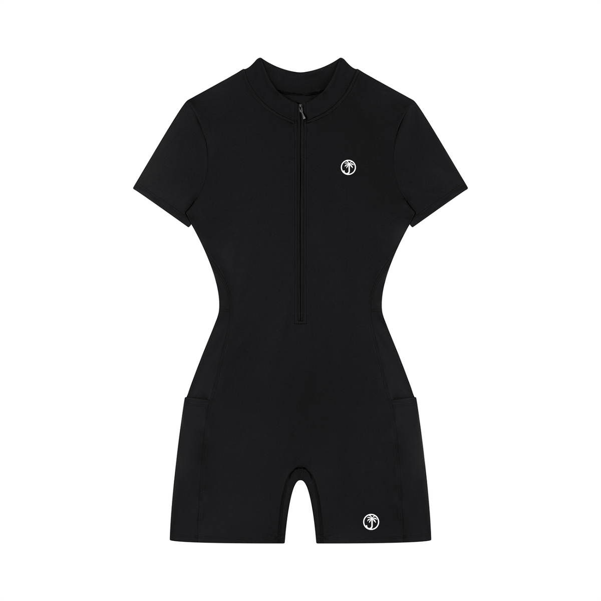 Women's Quarter-Zip Short Sleeve Romper