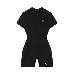 Women's Quarter-Zip Short Sleeve Romper