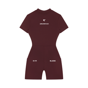 Women's Quarter-Zip Short Sleeve Romper