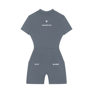Women's Quarter-Zip Short Sleeve Romper