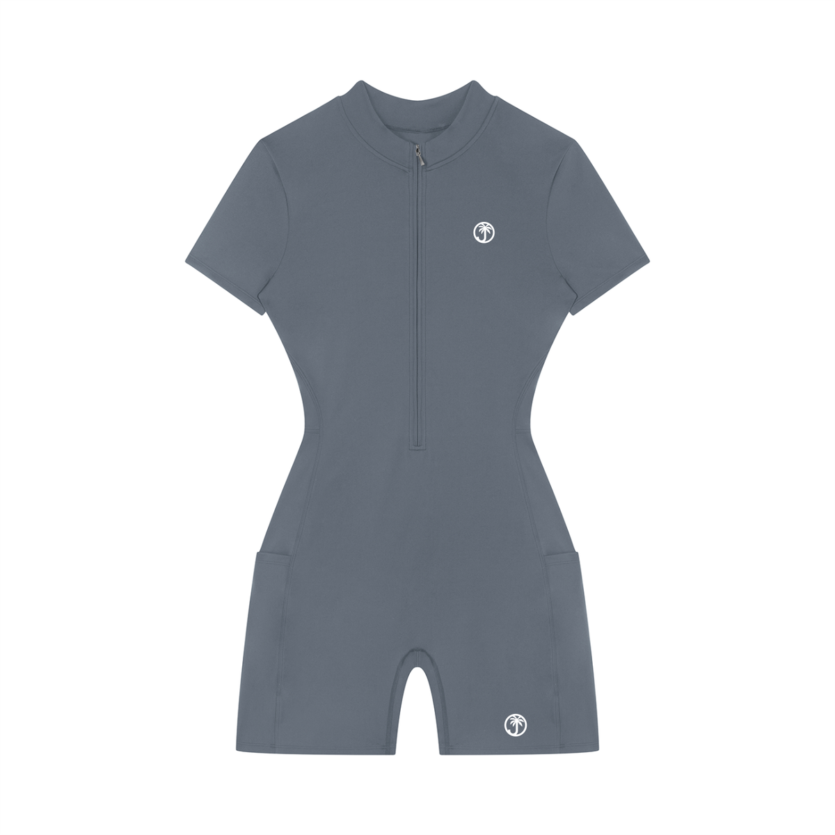 Women's Quarter-Zip Short Sleeve Romper