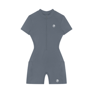 Women's Quarter-Zip Short Sleeve Romper