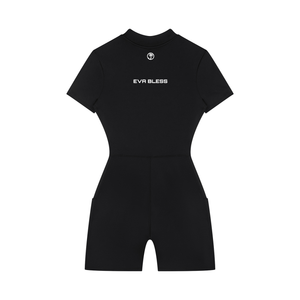 Women's Quarter-Zip Short Sleeve Romper