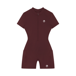 Women's Quarter-Zip Short Sleeve Romper