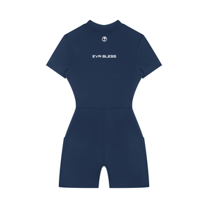 Women's Quarter-Zip Short Sleeve Romper