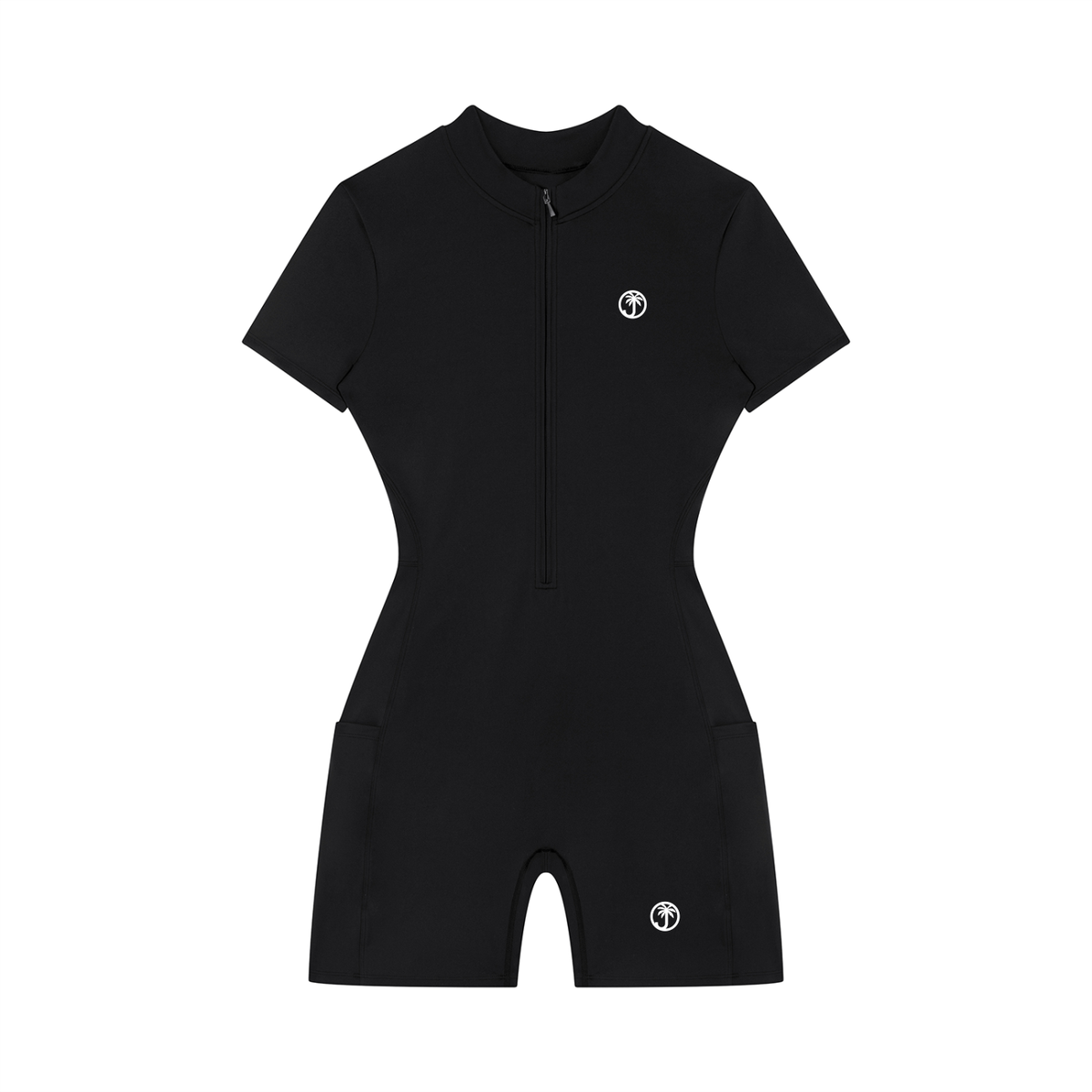 Women's Quarter-Zip Short Sleeve Romper