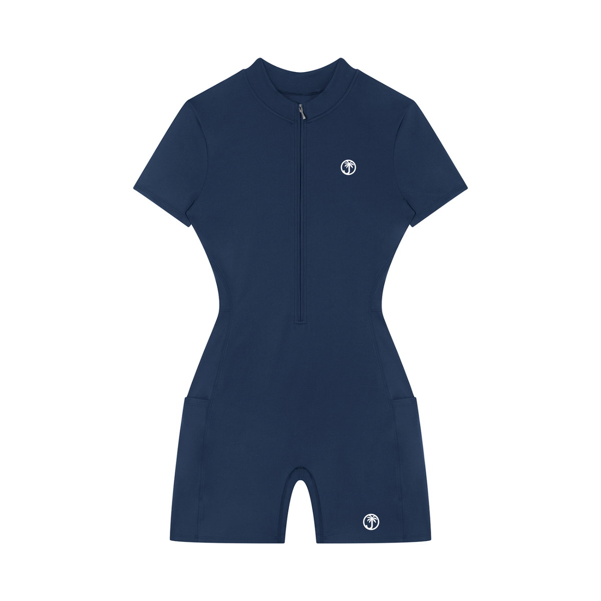 Women's Quarter-Zip Short Sleeve Romper