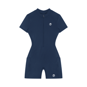 Women's Quarter-Zip Short Sleeve Romper