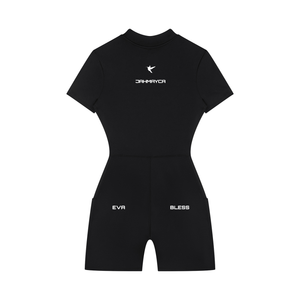Women's Quarter-Zip Short Sleeve Romper
