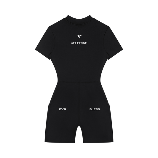 Women's Quarter-Zip Short Sleeve Romper