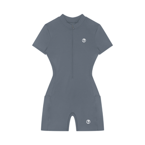 Women's Quarter-Zip Short Sleeve Romper