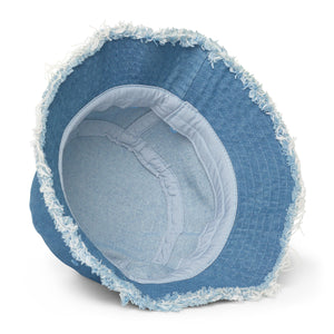 I ❤️ JA Distressed denim bucket hat - JAHMAYCA