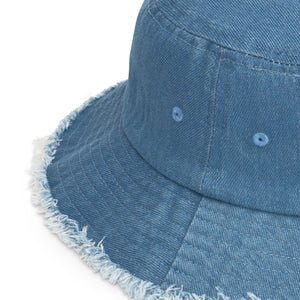 I ❤️ JA Distressed denim bucket hat - JAHMAYCA