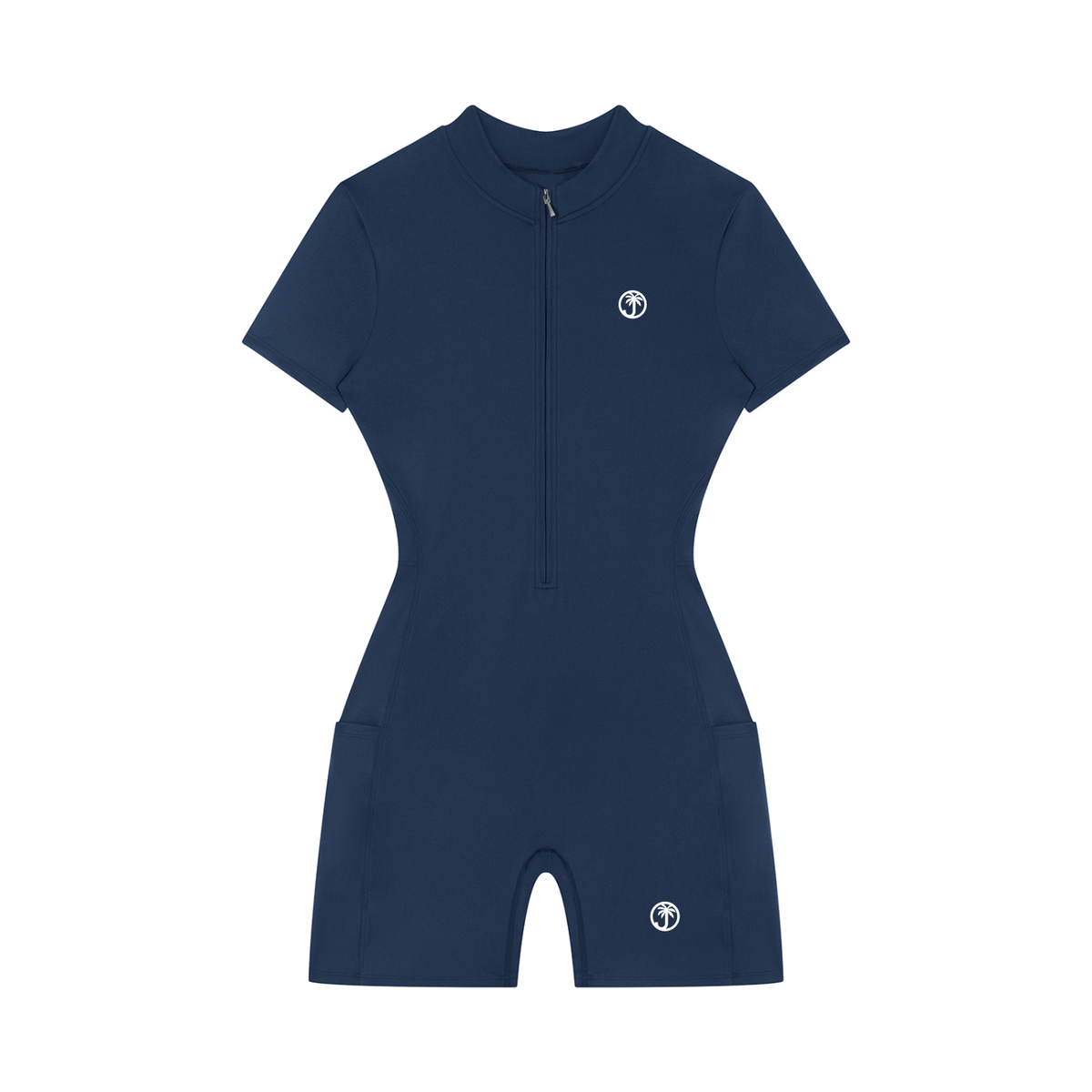 Women's Quarter-Zip Short Sleeve Romper