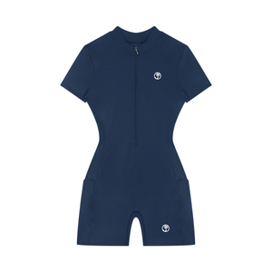 Women's Quarter-Zip Short Sleeve Romper