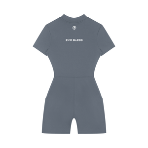 Women's Quarter-Zip Short Sleeve Romper
